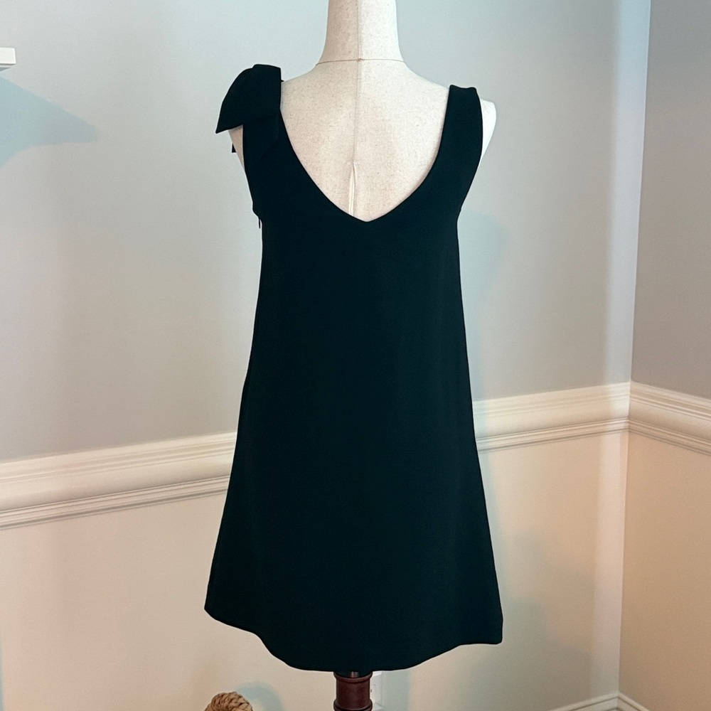 Sezane Bow Shoulder V Neck Dress - Picture 3 of 4